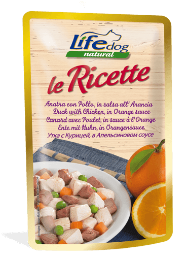 lifedog-ricette-anatra-con-pollo-in-salsa-allarancia