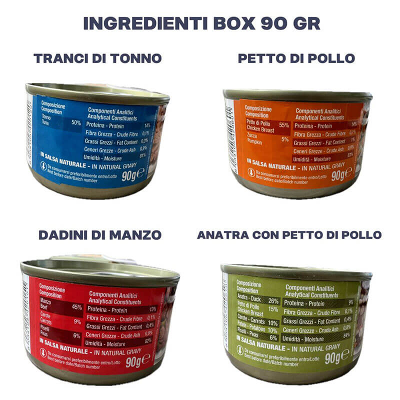 BOX 90 GRAMMI - 12 LATTINE DA 90 GR - immagine 4